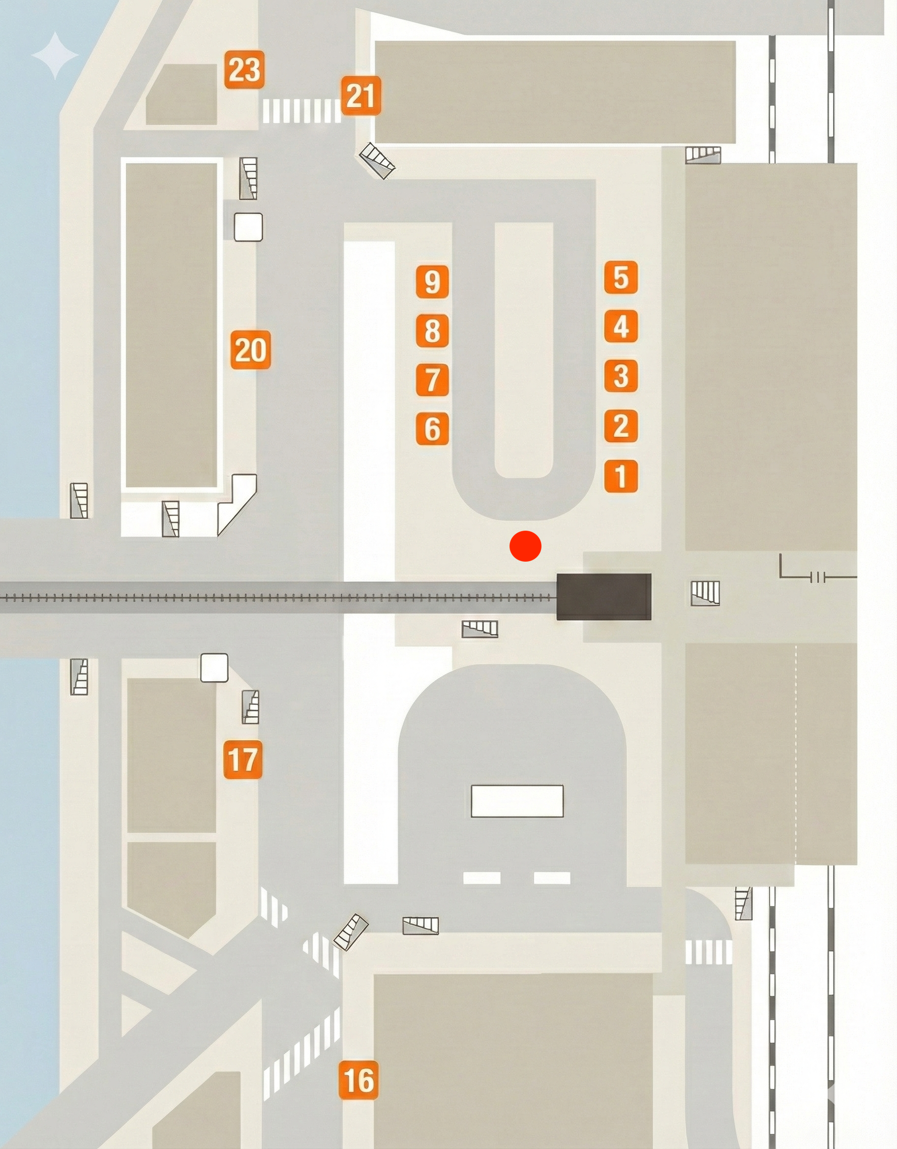 広島駅南口バスのりばマップ